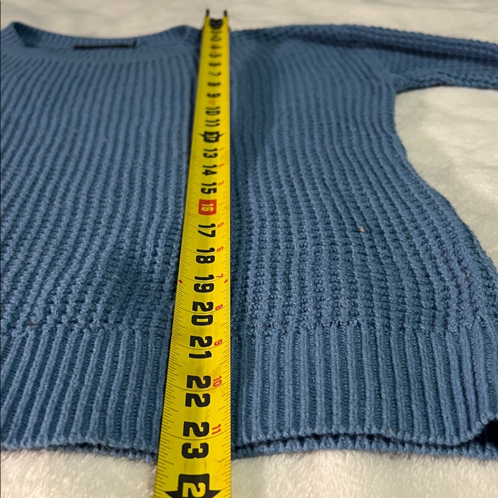 Merokeety Blue Women's Cozy Crew Neck Sweater - Small - Picture 7 of 7